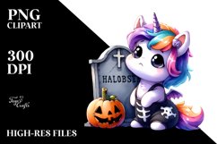Cute Baby Unicorn Halloween Sublimation Clipart Product Image 3