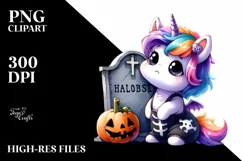 Cute Baby Unicorn Halloween Sublimation Clipart Product Image 3