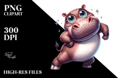 Exaggerated Watercolor Hippo, Transparent PNG Product Image 2