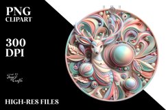 Colorful Pastel 3D Deer Ornament PNG Product Image 2