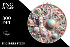Colorful Pastel 3D Deer Ornament PNG Product Image 2