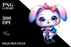 Smiling Baby Rabbit on Unicycle Product Image 2