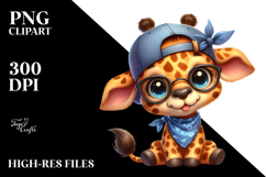 Playful Giraffe with Bandana PNG Product Image 2