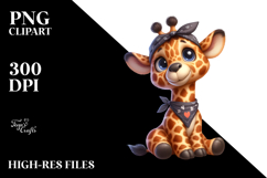Silly Giraffe with Bandana PNG Product Image 2