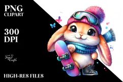 Goofy Cute Baby Rabbit PNG Product Image 2