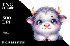 Colorful Baby Musk Ox with Moon Stars | Clipart Product Image 3