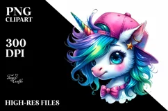 Cute Baby Unicorn PNG Product Image 1
