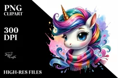 Cute Baby Unicorn PNG Product Image 1