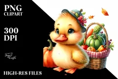 Colorful Baby Duck Autumn | Sublimation | Clipart Product Image 3