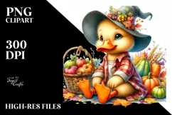 Colorful Baby Duck Autumn | Sublimation | Clipart Product Image 3