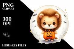 Cute Baby Lion Halloween PNG Product Image 3