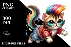 Funny Jumping Baby Cat PNG Product Image 1