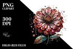 Zinnia with Metallic Insertions | Clipart Product Image 3