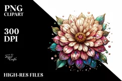 Detailed Stained Zinnia | Sublimation | Clipart Product Image 1