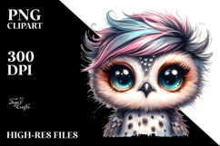 Cute Baby Owl, White Background Product Image 2