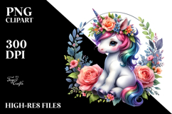 Fairy with Floral Wreath, Watercolor PNG Product Image 2