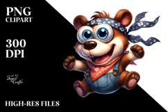 Whimsical Bear Jumping Mid-Air, Transparent PNG Product Image 2