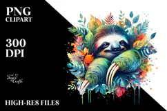 Vibrant Watercolor Sloth, 20 oz Tumbler Product Image 2