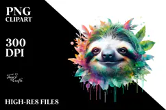 Vibrant Watercolor Sloth, 20 oz Tumbler Product Image 2