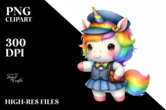 Cute Baby Unicorn Instructor Rainbow Clipart Product Image 3