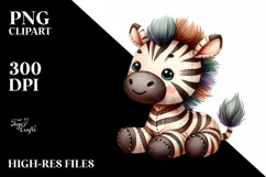 Colorful Plush Zebra with Sewing Details | Clipart Product Image 3