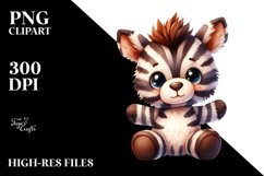 Cute Vibrant Plush Zebra, Watercolor Clipart Product Image 3