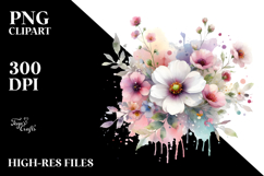 Cute Flower with Splashes PNG Product Image 2
