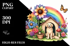 Colorful Dog House Illustration with Rainbow | Sublimation | Product Image 1