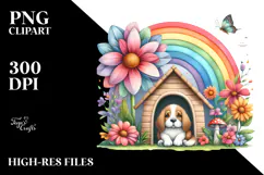 Colorful Dog House Illustration with Rainbow | Sublimation | Product Image 2