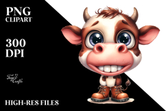 Contemptuous Baby Cow with Big Eyes, Transparent PNG Product Image 2