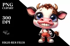 Funny Baby Cow with Shoes Clipart Product Image 3