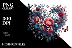 Floral Heart Digital Painting PNG Product Image 2