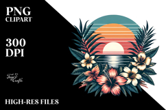Vintage Tropical Flower Sunset, 20 oz Tumbler Product Image 2