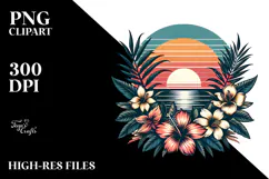 Vintage Tropical Flower Sunset, 20 oz Tumbler Product Image 2
