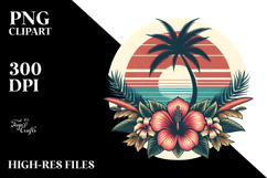 Vintage Tropical Flower Sunset, 20 oz Tumbler Product Image 2