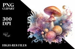 mushroom watercolor splash PNG Product Image 3