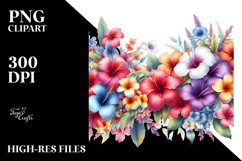 Colorful Hawaiian Flowers in Watercolor | Sublimation | Product Image 2
