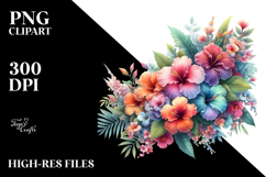 Colorful Hawaiian Flowers in Watercolor | Sublimation | Product Image 2