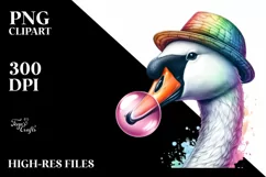 Quirky Swan Wearing Hat | Clipart Product Image 3