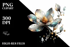 Shiny Magnolia with Golden Insertions | Clipart Product Image 1