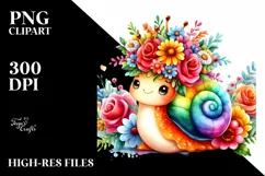Cute Watercolor Snail Flower Crown Product Image 3