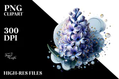 Abstract Hyacinth with Glossy Finish, Artistic PNG Product Image 2