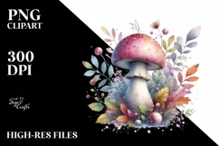 mushroom watercolor splash PNG Product Image 1
