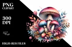 mushroom watercolor splash PNG Product Image 3