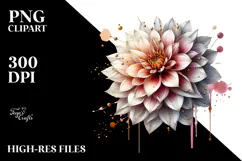 Golden Abstract Dahlia PNG Product Image 2