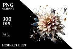 Abstract Shiny Dahlia PNG Product Image 2