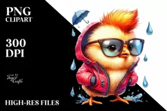 Excited Posing Baby Chicken PNG Product Image 1
