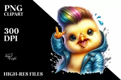 Excited Posing Baby Chicken PNG Product Image 1