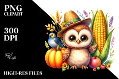 Baby Owl Corn Fun Sublimation Clipart Product Image 1