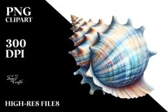 Sea Schell Watercolor Sublimation Clipart Product Image 1